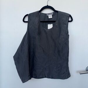 Jil Sander Charcoal Asymmetrical Blouse